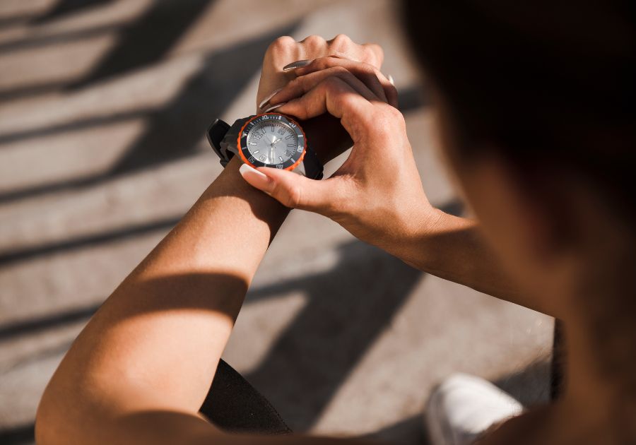 woman with her watch on her wrist